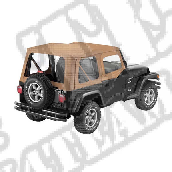 Plandeka PREMIUM z płótna Sailcloth Replace-A-Top z poszyciem drzwi Spice 88-95 Jeep YJ Wrangler