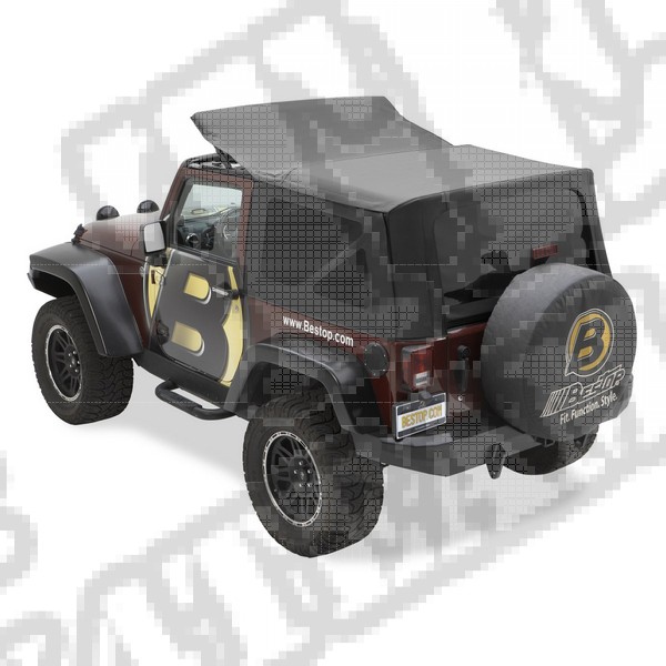 Plandeka PREMIUM z płótna Sailcloth Replace-A-Top Czarny Diamond 07-09 Jeep 2 drzwiowy JK Wrangler