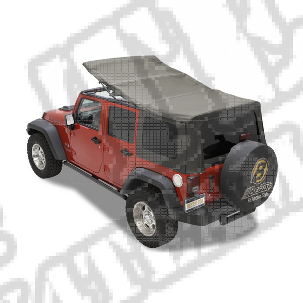 Plandeka PREMIUM z płótna Sailcloth Replace-A-Top Tint Khaki Diamond 07-09 Jeep 4 drzwiowy Wrangler