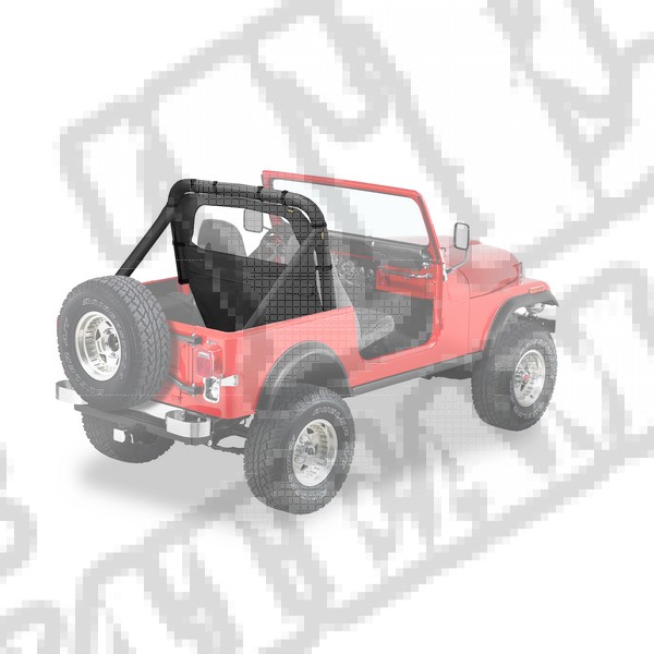 Tylna osłona kabiny przed wiatrem Windjammer Czarny 80-95 Jeep CJ i Wrangler