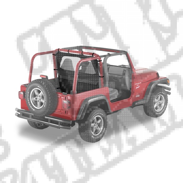 Tylna osłona kabiny przed wiatrem Windjammer Czarny Denim 97-02 Jeep TJ Wrangler