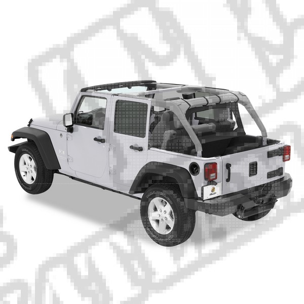 Tylna osłona kabiny przed wiatrem Windjammer Czarny Diamond 07-12 Jeep 4 drzwiowy JK Wrangler