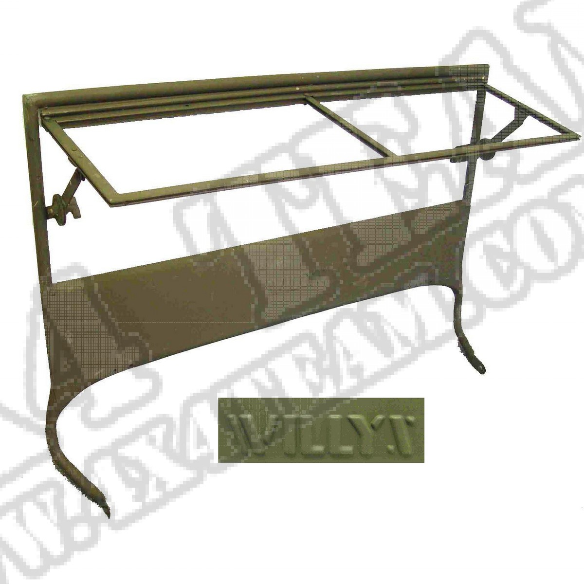 Windshield Frame, Willys Script; 46-49 Willys CJ2A