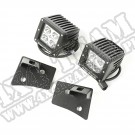 Mocowanie na ramce szyby, zest. LED, czarne kwadratowe, 07-15 Wrangler
