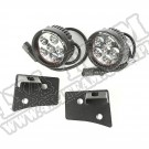 Mocowanie na ramce szyby, zest. LED, czarne okrągłe, 07-15 Wrangler