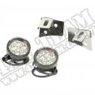 Zestaw lamp okrągłych LED z mocowaniami, stal n., 07-15 Jeep Wrangler 
