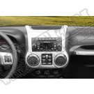 Ozdoba konsoli radia, srebrna, 11-15 Jeep Wrangler JK