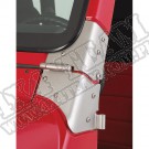 Zawiasy szyby czołowej, stal nierdzewna satyna, 98-06 Jeep Wrangler TJ
