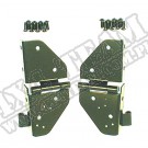 Zawiasy szyby czołowej, czarne, 76-86 Jeep CJ/87-95 Jeep Wrangler YJ