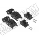 Klamry maski, czarne aluminium, 97-06 Jeep Wrangler