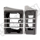 Osłony Elite lamp tylnych, czarny szczotkowany; 07-17 Jeep JK/JKU
