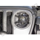 Osłony Elite lamp przednich, czarny tekstura; Jeep Wrangler JL