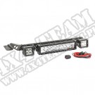 Zestaw pałąka oświetlenia mocowany do maski, czarny, 2x3" kwadratowe lampy LED i 13.5" panel LED; 97-06 Wrangler TJ