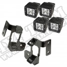 Mocowanie lampy, zestaw z kw. LED, półmat czarny, 07-15 Jeep Wrangler