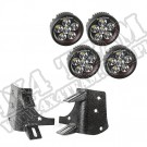 Zestaw podwójnego oświetlenia LED słupka A, 3.5" okrągłe lampy; 97-06 Wrangler TJ/LJ