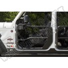 Przednie drzwi rurowe Fortis, czarna tekstura, z lusterkami; 18-18 Jeep Wrangler JL