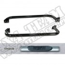 3-Inch Round Tube Side Steps, Titanium, 87-95 Jeep Wrangler (YJ) 