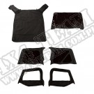 Poszycie plandeki Montana Top, Black Diamond, z drzwiami, przyciemniane okna; 97-06 Jeep Wrangler TJ