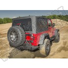 Poszycie plandeki Montana Top, Black Diamond, z drzwiami, przyciemniane okna; 04-06 Jeep Wrangler Unlimited LJ