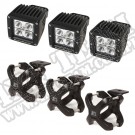 Zestaw uchwyt "X" i reflektor LED, czarny, 3 szt