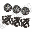 Zestaw uchwyt "X" i lampa LED, 3 szt, czarne