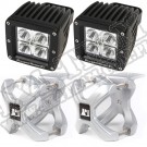 Zestaw uchwyt "X" i reflektor LED, srebrny, 2 szt
