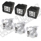 Zestaw uchwyt "X" i reflektor LED, srebrny, 3 szt