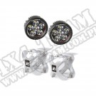 Zestaw uchwyt "X" i lampa LED, 2 szt, srebrny