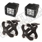 Zestaw uchwyt "X" i reflektor LED, czarny, 2 szt