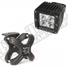 Zestaw uchwyt "X" i kwadratowy reflektor LED, czarna tekstura, 1 szt