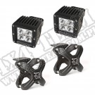 Zestaw uchwyt "X" i kwadratowy reflektor LED, czarna tekstura, 2 szt