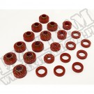 Body Mount Kit, Red, 22 Pieces; 80-86 Jeep CJ7