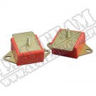 Engine Mount Kit, Polyurethane, Red; 71-86 Jeep, 3.8L/4.2L