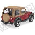 Plandeka ze stelażem Supertop z poszyciem drzwi ciemny Beż 97-06 Jeep TJ Wrangler