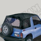 Soft Top, Black Denim, Clear Windows; 95-98 Suzuki Sidekicks