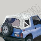 Soft Top, White Denim, Clear Windows; 95-98 Suzuki Sidekicks