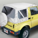 XHD Soft Top, White Denim, Clear Windows; 81-98 Suzuki Samurai