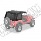 Plandeka ze stelażem Supertop przyciemniane okna Czarny Denim 76-86 Jeep CJ7 i 87-95 YJ Wrangler