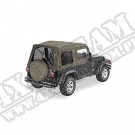Plandeka ze stelażem Supertop z przyciemnianymi oknami/poszyciem drzwi Khaki Diamon D 97-06 Jeep TJ Wrangler