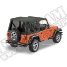 Plandeka LUXURY BLACK TWILL Jeep 97-06 Wrangler Except Unlimited; bez drzwi; przyciemniane tylne okna, Czarny