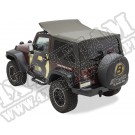 Plandeka LUXURY BLACK TWILL Jeep 10-13 Wrangler 2 drzwiowy bez drzwi; przyciemniane tylne okna, Czarny