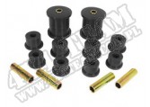 Suspension Leaf Spring Bushing Kit, Rear, Black; 84-01 Cherokee XJ