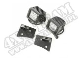 Mocowanie na ramce szyby, zest. LED, czarne kwadratowe, 07-15 Wrangler