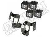 Mocowanie lampy, zestaw z kw. LED, półmat czarny, 07-15 Jeep Wrangler