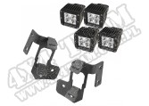 Mocowanie lampy, zestaw z kw. LED, tekst. czarny, 07-15 Jeep Wrangler