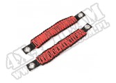 Czerwone uchwyty Paracord na słupek A, 07-17 Jeep Wrangler JK 