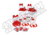 Suspension Bushing Kit, Polyurethane, Red; 76-79 Jeep CJ5/CJ7
