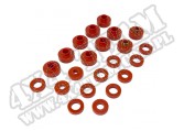 Body Mount Kit, Red, 22 Pieces; 76-79 Jeep CJ5/CJ7