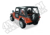 Plandeka Replace-A-Top z poszyciem pełnych drzwi Czarny 76-86 Jeep CJ7