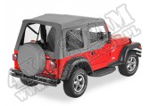 Plandeka ze stelażem Supertop z poszyciem drzwi Charcoal 97-06 Jeep TJ Wrangler